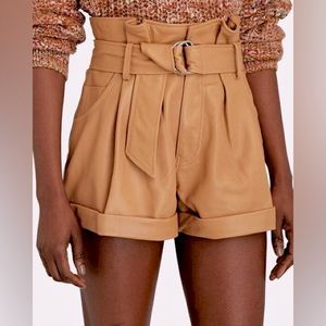 Marissa Webb Dixon | Leather Paper Bag Short | Size 2